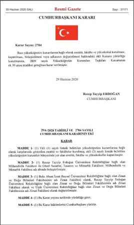 Yozgat Bozok Üniversitesi'ne Diş Hekimliği Fakültesi kuruldu