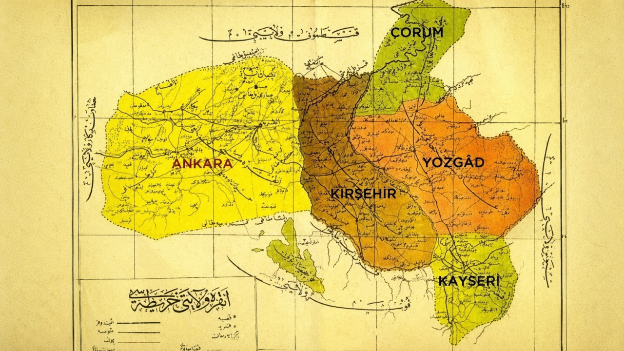 1907 Tarihli Osmanlı Haritası Ortaya Çıkardı! İşte Yozgat'ın Tarihi Konumu
