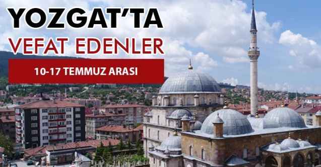 Yozgat'ta Vefat Edenler