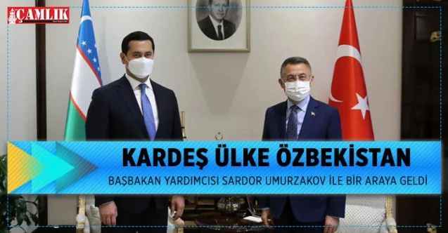 Cumhurbaşkanı Yardımcısı Oktay, Özbekistan Başbakan Yardımcısı ve Yatırım ve Dış Ticaret Bakanı Sardor Umurzakov ile bir araya geldi