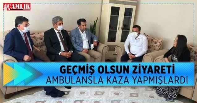 Ambulansla kaza yapan 112 ekibine geçmiş olsun ziyareti