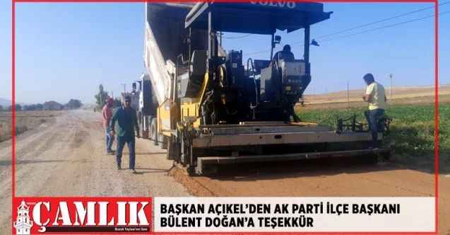 Başkan Açıkel'den Ak Parti İlçe Başkanı Doğan'a teşekkür