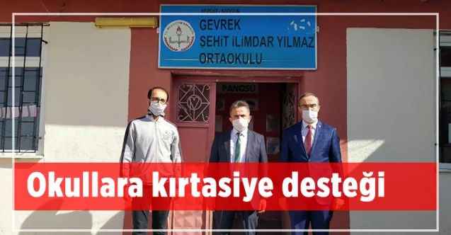 Sorgun İlçe Milli Eğitim Müdürlüğünden okullara kırtasiye desteği