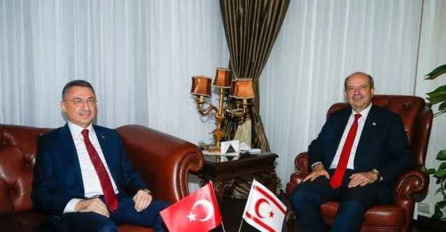 KKTC Cumhurbaşkanı Tatar, Cumhurbaşkanı Yardımcısı Oktay’ı ile bir araya geldi