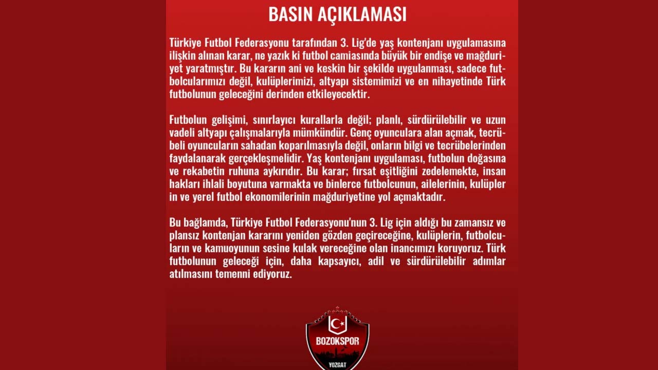 Yozgat Bozokspor Tepki 1
